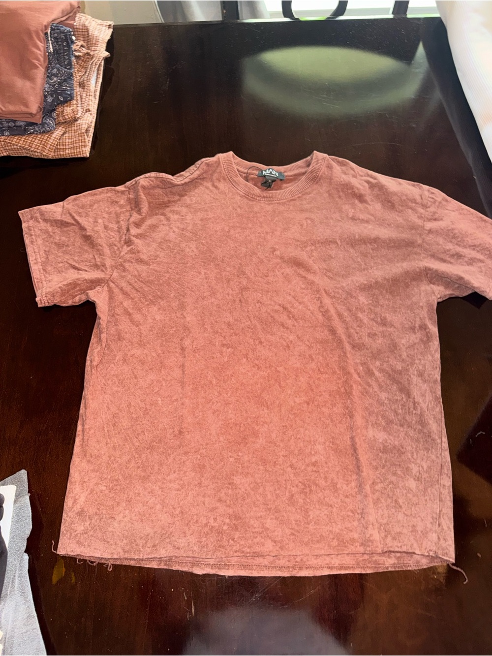 ComfortWash Men's Crew Neck T-Shirt in Dusty Rose - M